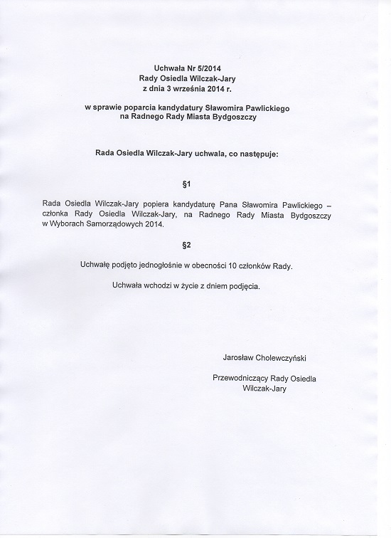 Uchwała nr 5