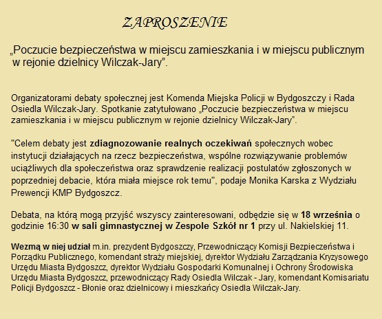 ZAPROSZENIE NA DEBATĘ